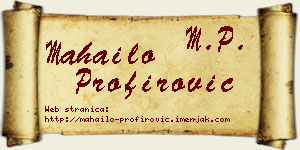 Mahailo Profirović vizit kartica